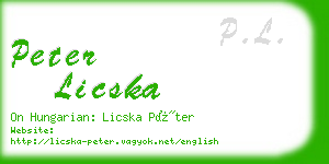 peter licska business card